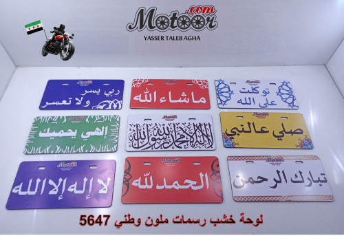 لوحة خشب رسمات ملون وطني